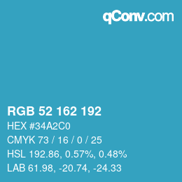 Color code: RGB 52 162 192 | qconv.com