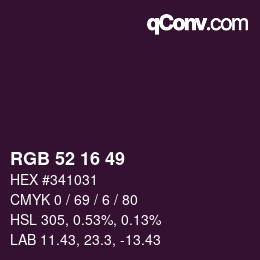 Color code: RGB 52 16 49 | qconv.com