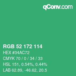 カラーコード: RGB 52 172 114 | qconv.com