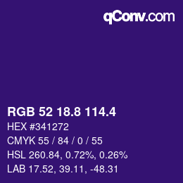 カラーコード: RGB 52 18.8 114.4 | qconv.com