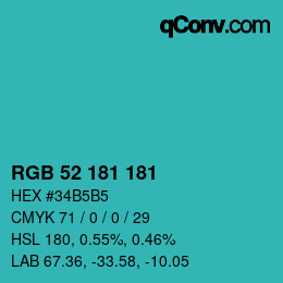 Color code: RGB 52 181 181 | qconv.com