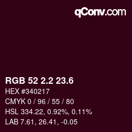 カラーコード: RGB 52 2.2 23.6 | qconv.com