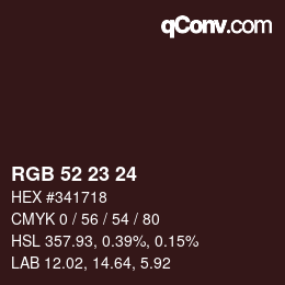 カラーコード: RGB 52 23 24 | qconv.com