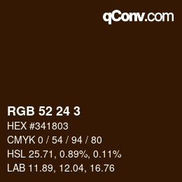 カラーコード: RGB 52 24 3 | qconv.com