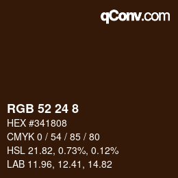 Color code: RGB 52 24 8 | qconv.com