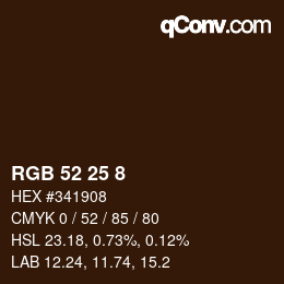 Color code: RGB 52 25 8 | qconv.com