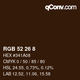 カラーコード: RGB 52 26 8 | qconv.com
