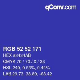 Farbcode: RGB 52 52 171 | qconv.com
