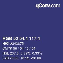 カラーコード: RGB 52 54.4 117.4 | qconv.com