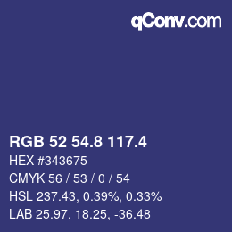 カラーコード: RGB 52 54.8 117.4 | qconv.com