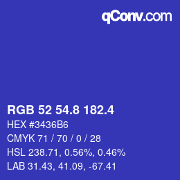 カラーコード: RGB 52 54.8 182.4 | qconv.com