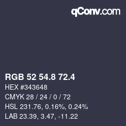 カラーコード: RGB 52 54.8 72.4 | qconv.com