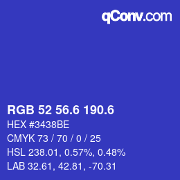 カラーコード: RGB 52 56.6 190.6 | qconv.com