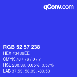 颜色代码: RGB 52 57 238 | qconv.com