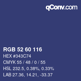 カラーコード: RGB 52 60 116 | qconv.com