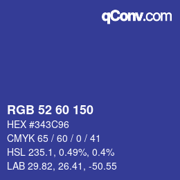 カラーコード: RGB 52 60 150 | qconv.com