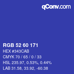 Color code: RGB 52 60 171 | qconv.com