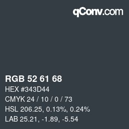 Code couleur: RGB 52 61 68 | qconv.com