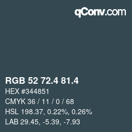 カラーコード: RGB 52 72.4 81.4 | qconv.com
