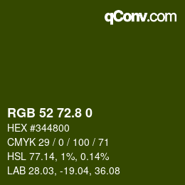 カラーコード: RGB 52 72.8 0 | qconv.com