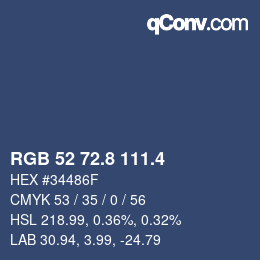 カラーコード: RGB 52 72.8 111.4 | qconv.com