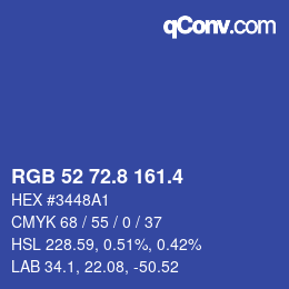 カラーコード: RGB 52 72.8 161.4 | qconv.com