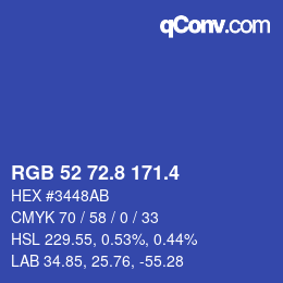 カラーコード: RGB 52 72.8 171.4 | qconv.com