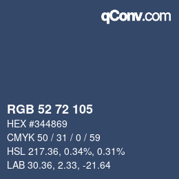 Color code: RGB 52 72 105 | qconv.com