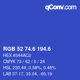 カラーコード: RGB 52 74.6 194.6 | qconv.com