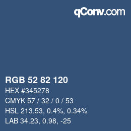 Farbcode: RGB 52 82 120 | qconv.com