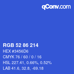 Color code: RGB 52 86 214 | qconv.com