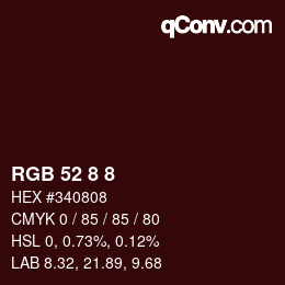 Farbcode: RGB 52 8 8 | qconv.com