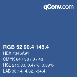 カラーコード: RGB 52 90.4 145.4 | qconv.com