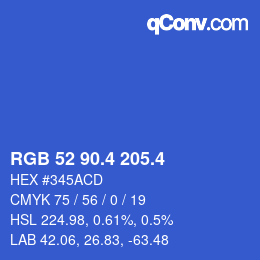 カラーコード: RGB 52 90.4 205.4 | qconv.com