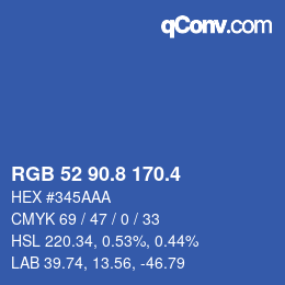 カラーコード: RGB 52 90.8 170.4 | qconv.com
