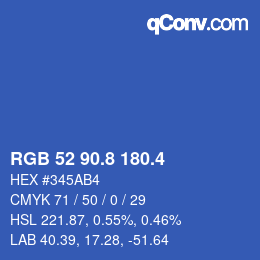 カラーコード: RGB 52 90.8 180.4 | qconv.com