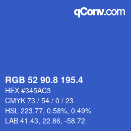 カラーコード: RGB 52 90.8 195.4 | qconv.com