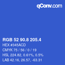 カラーコード: RGB 52 90.8 205.4 | qconv.com