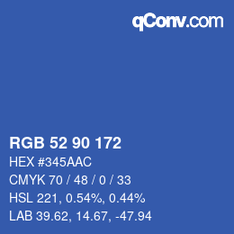 Color code: RGB 52 90 172 | qconv.com