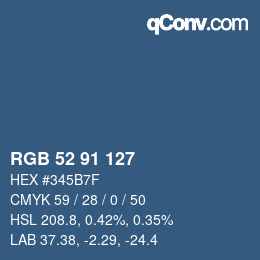 颜色代码: RGB 52 91 127 | qconv.com