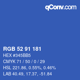 Color code: RGB 52 91 181 | qconv.com