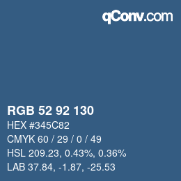 カラーコード: RGB 52 92 130 | qconv.com
