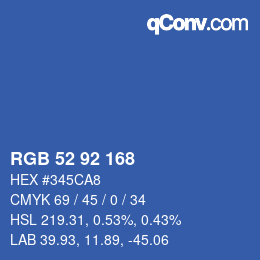 颜色代码: RGB 52 92 168 | qconv.com