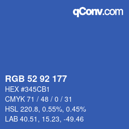 Color code: RGB 52 92 177 | qconv.com