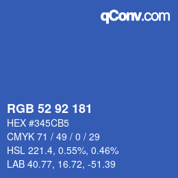 カラーコード: RGB 52 92 181 | qconv.com