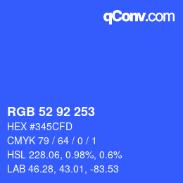 カラーコード: RGB 52 92 253 | qconv.com