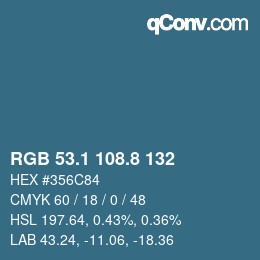 Farbcode: RGB 53.1 108.8 132 | qconv.com