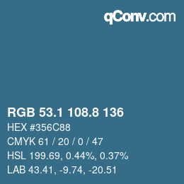 Color code: RGB 53.1 108.8 136 | qconv.com