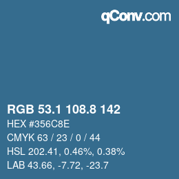 Color code: RGB 53.1 108.8 142 | qconv.com