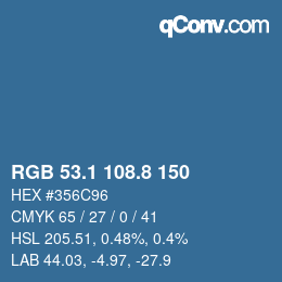Color code: RGB 53.1 108.8 150 | qconv.com